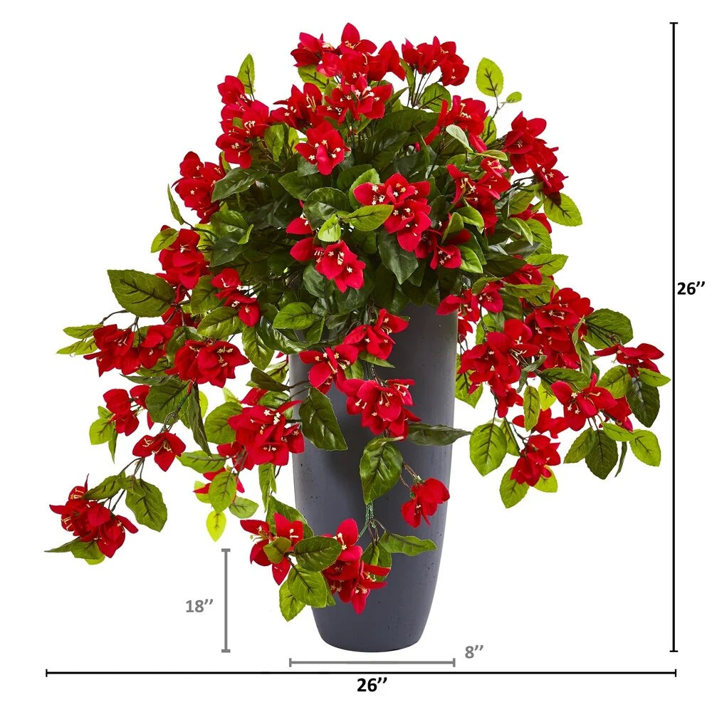 26" Bougainvillea Artificial Plant in Planter UV Resistant (Indoor/Outdoor)