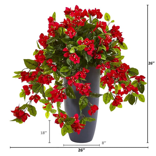 26" Bougainvillea Artificial Plant in Planter UV Resistant (Indoor/Outdoor)