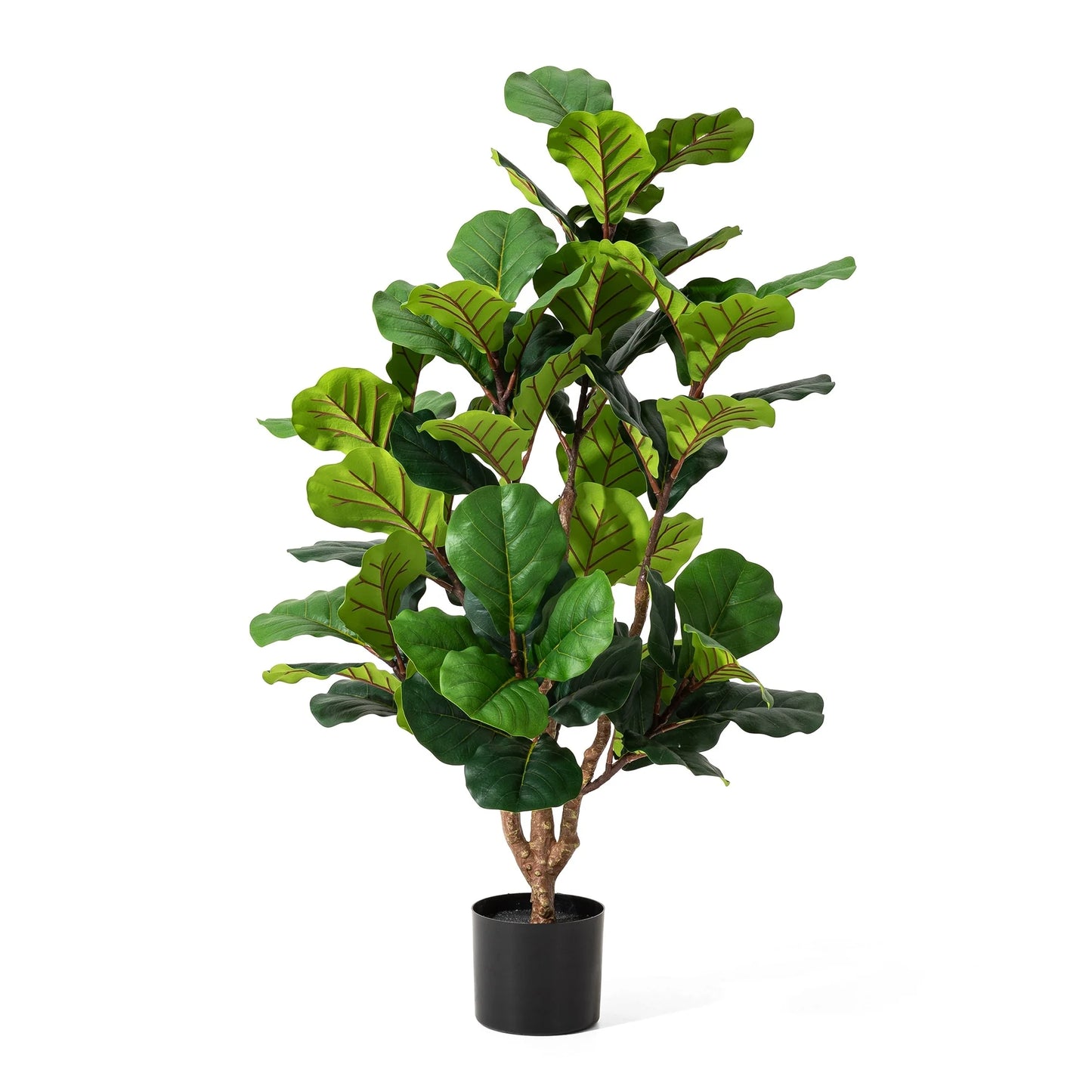 Glitzhome 3.5ft/5ft.Potted Real Touch Fiddle Leaf Fig Faux Tree