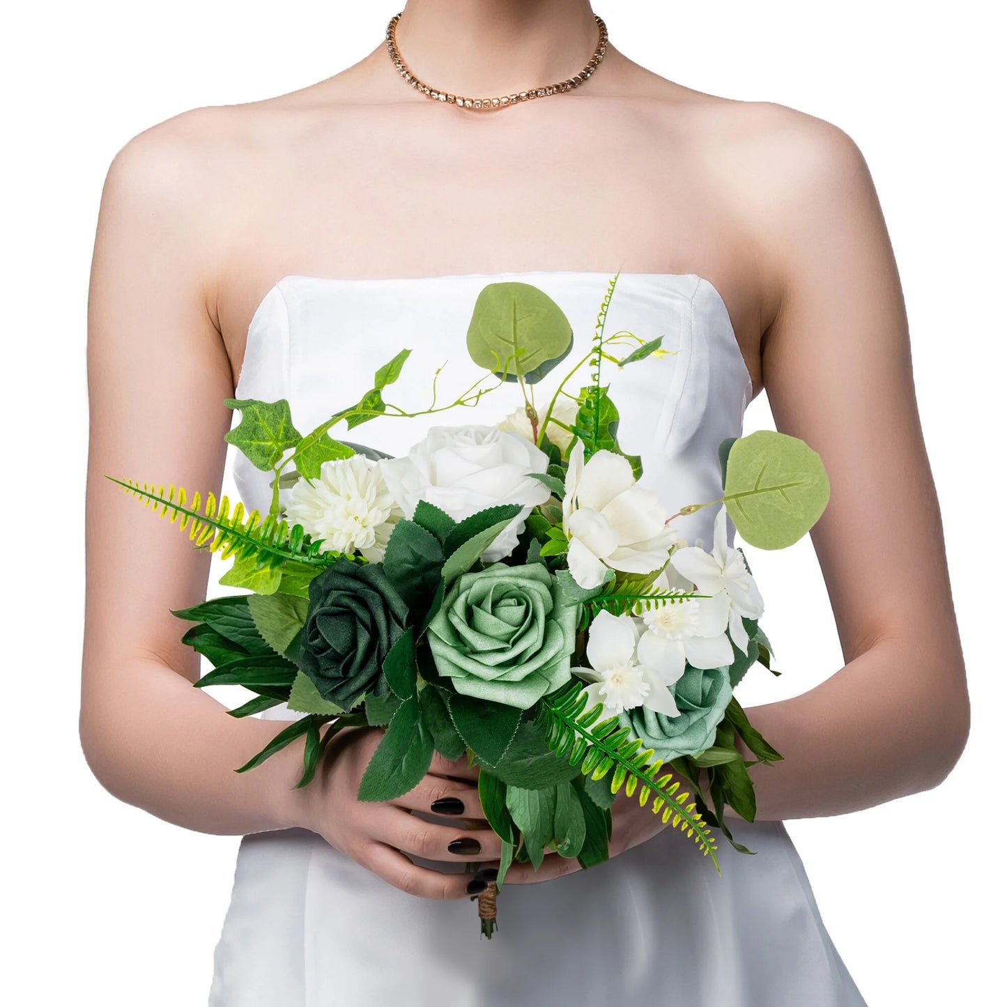 11 Inch Wedding Bouquet, Boho Bridesmaid Bouquet, Real Touch Bridal Bouquet, Floral Arrangement for Wedding