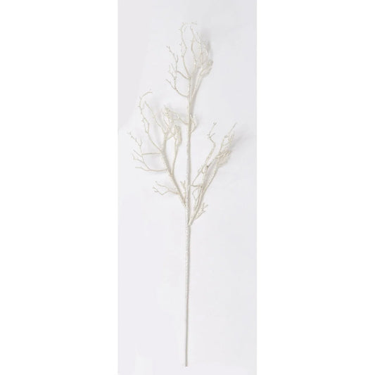 28" Glitter Twig Spray, Set of 3 - White