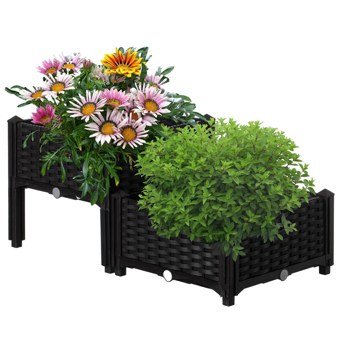 Rattan Raised Garden Bed Flower Planter