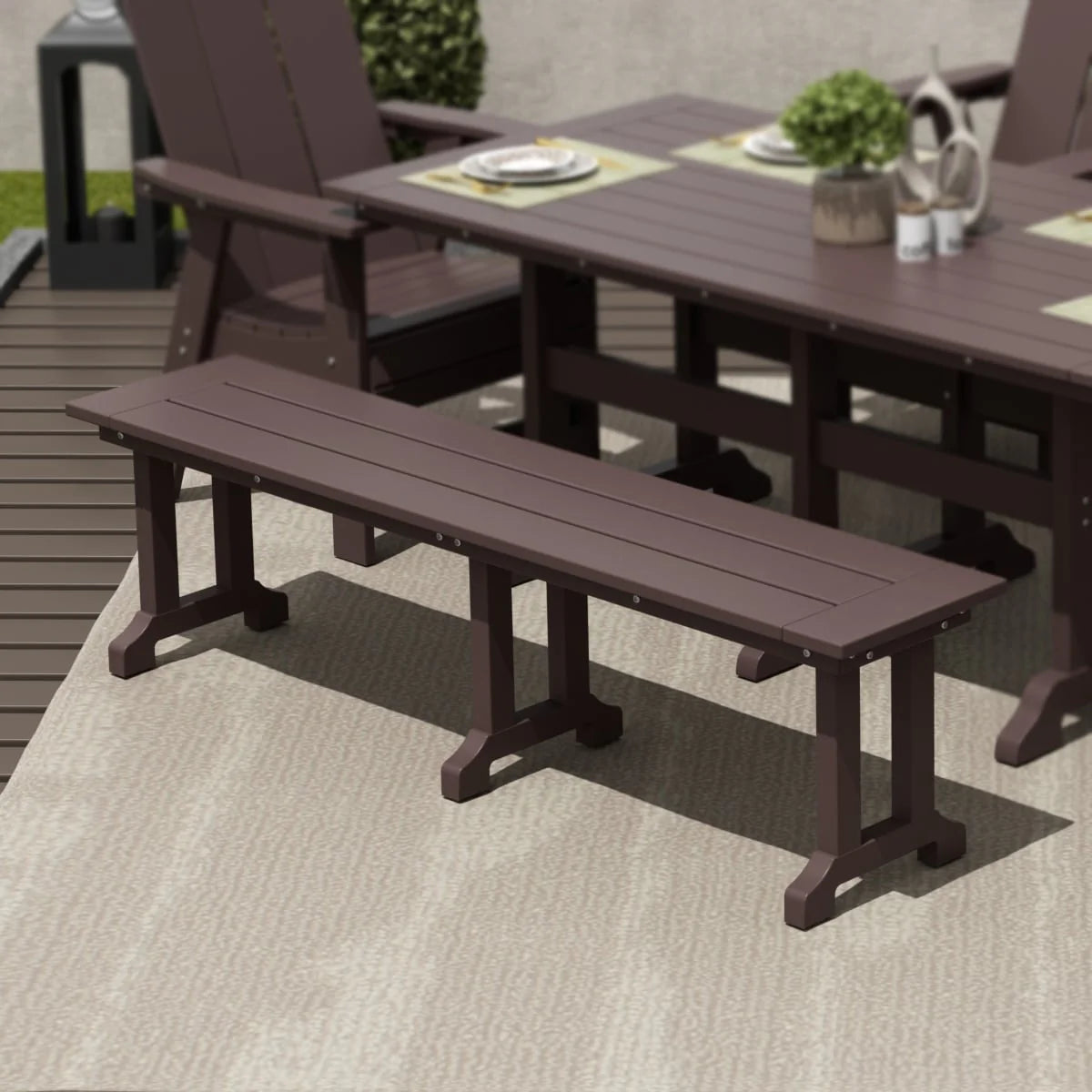 Polytrends Laguna Hdpe All Weather Outdoor Patio 65" Bench