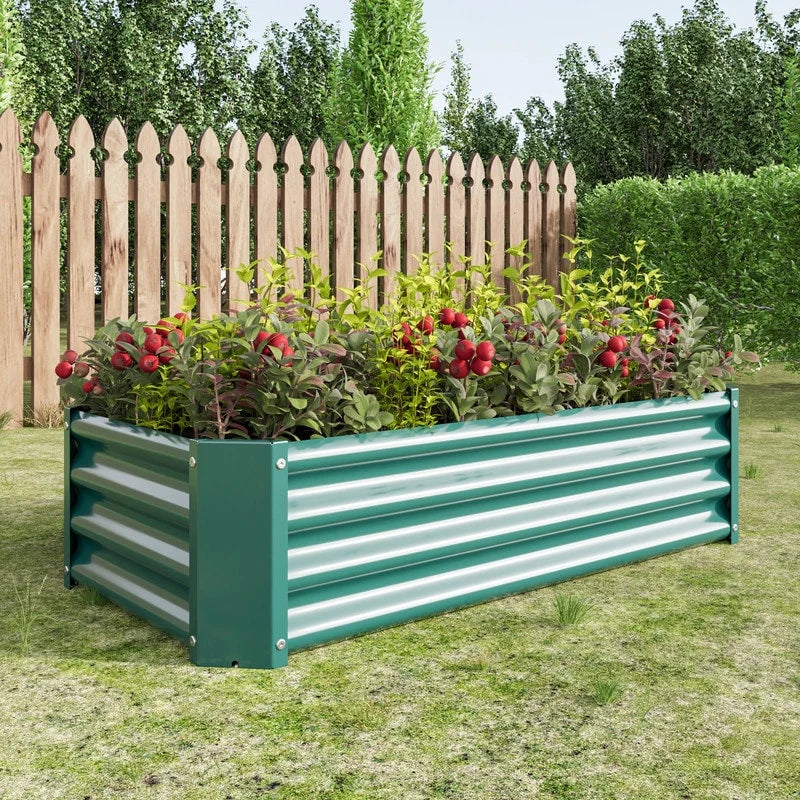 Metal Raised Garden Bed Outdoor Rectangle Planter Box for Gardening