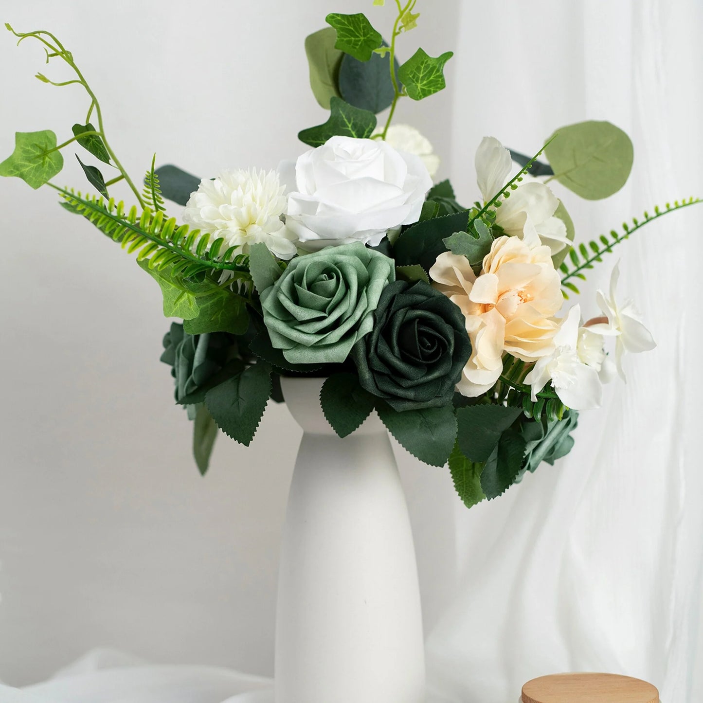 11 Inch Wedding Bouquet, Boho Bridesmaid Bouquet, Real Touch Bridal Bouquet, Floral Arrangement for Wedding