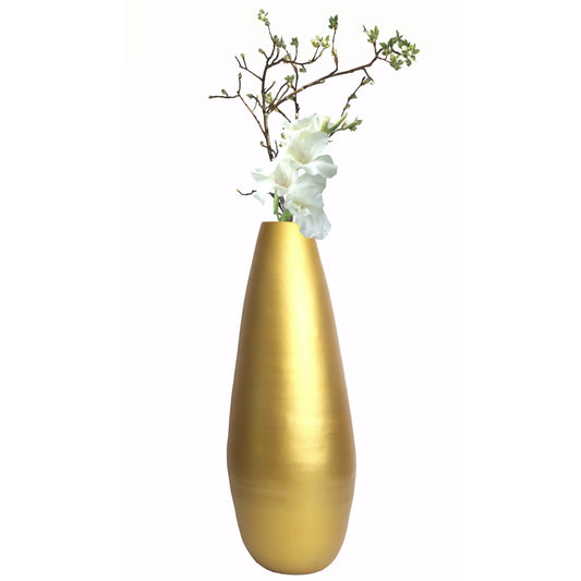 31.5" Spun Bamboo Tall Floor Vase - Sleek Matte Finish, Elegant Home Decoration, Modern Accent Piece, Living Room Decor