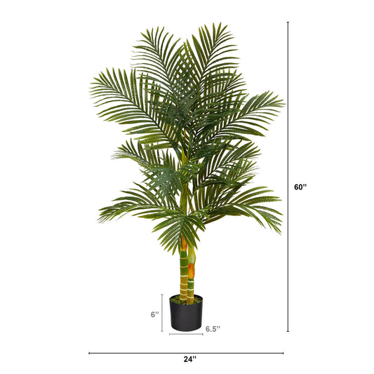 5' Golden Cane Artificial Palm Tree - 6"