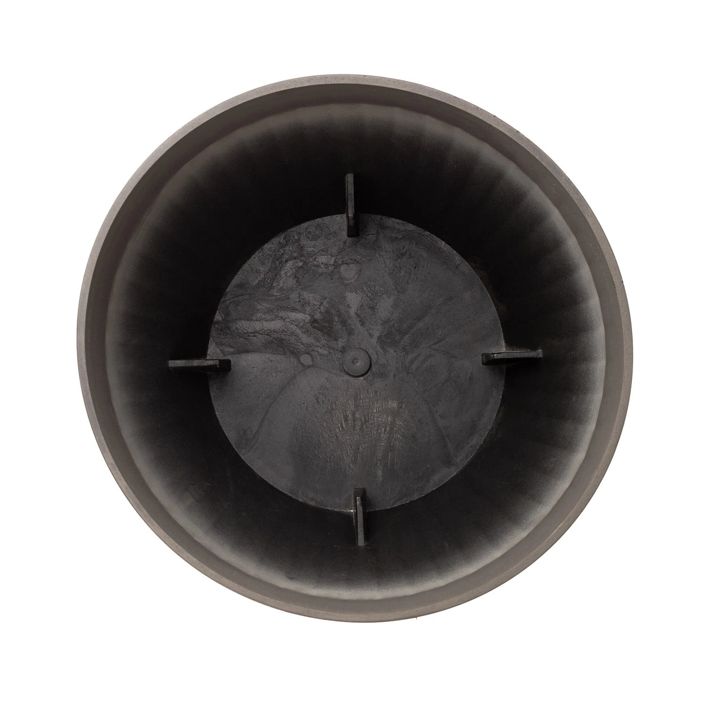 Glitzhome Set of 2 Eco-Friendly Oversized Faux Concrete Fluted Plant Pots Flower Planter Porch Decor