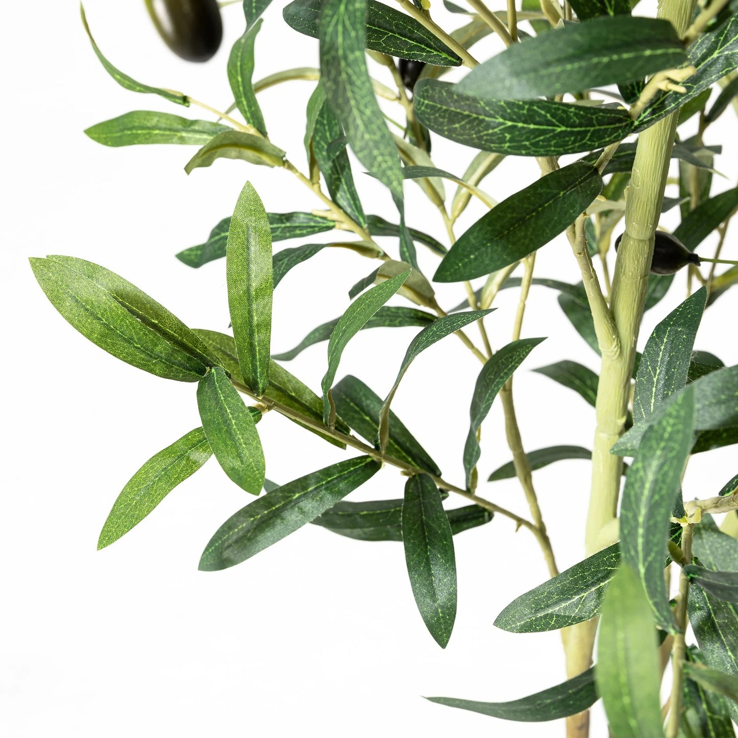 Glitzhome Real Touch Olive Artificial Tree With Black Pot