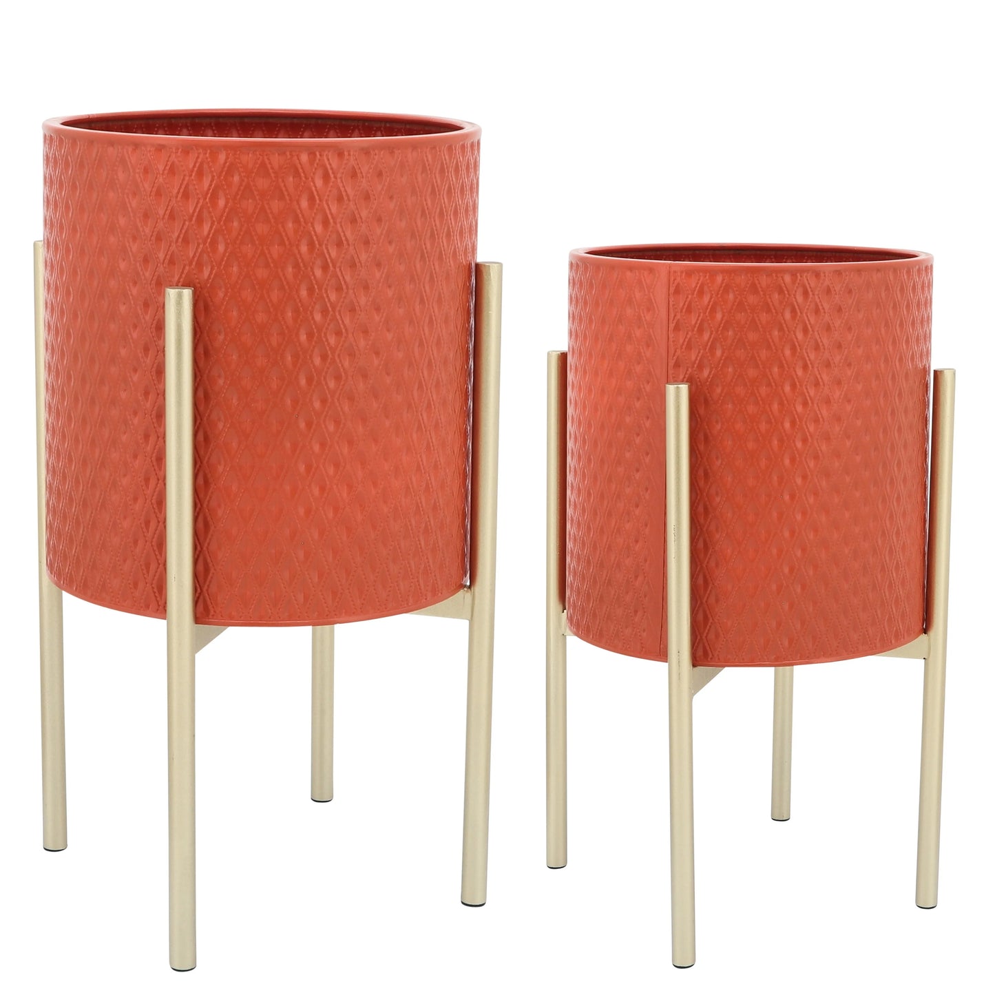 Sagebrook Home Chic Modern Planter Set of 2 - A Statement Piece for Indoor or Outdoor Greenery, Ideal for Contemporary Spaces