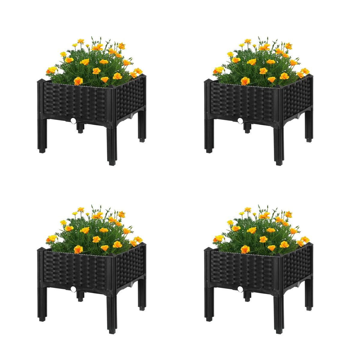 Rattan Raised Garden Bed Flower Planter