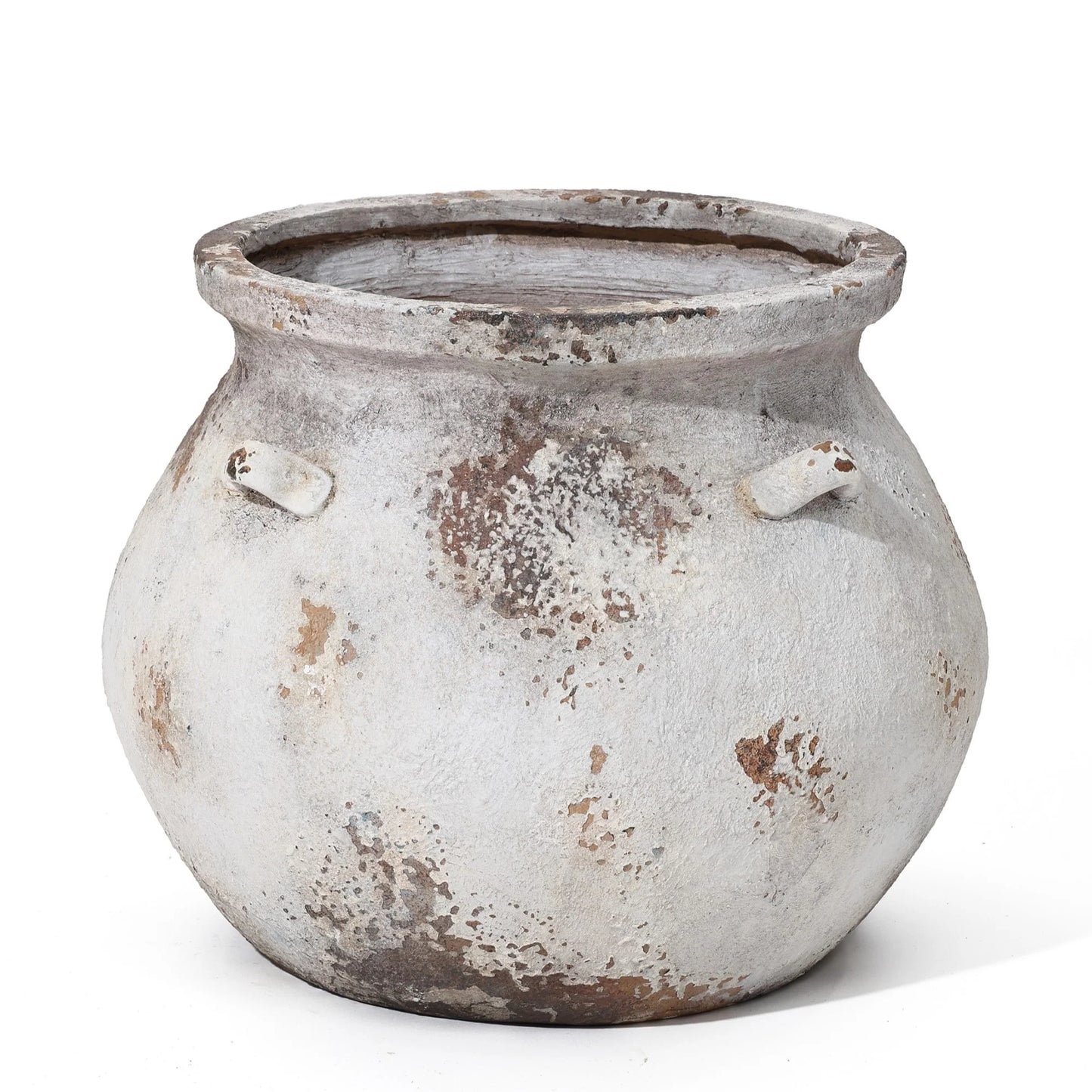Off White Rustic Cauldron MgO Planter Pot - 14.96" H x 11.81" Diameter