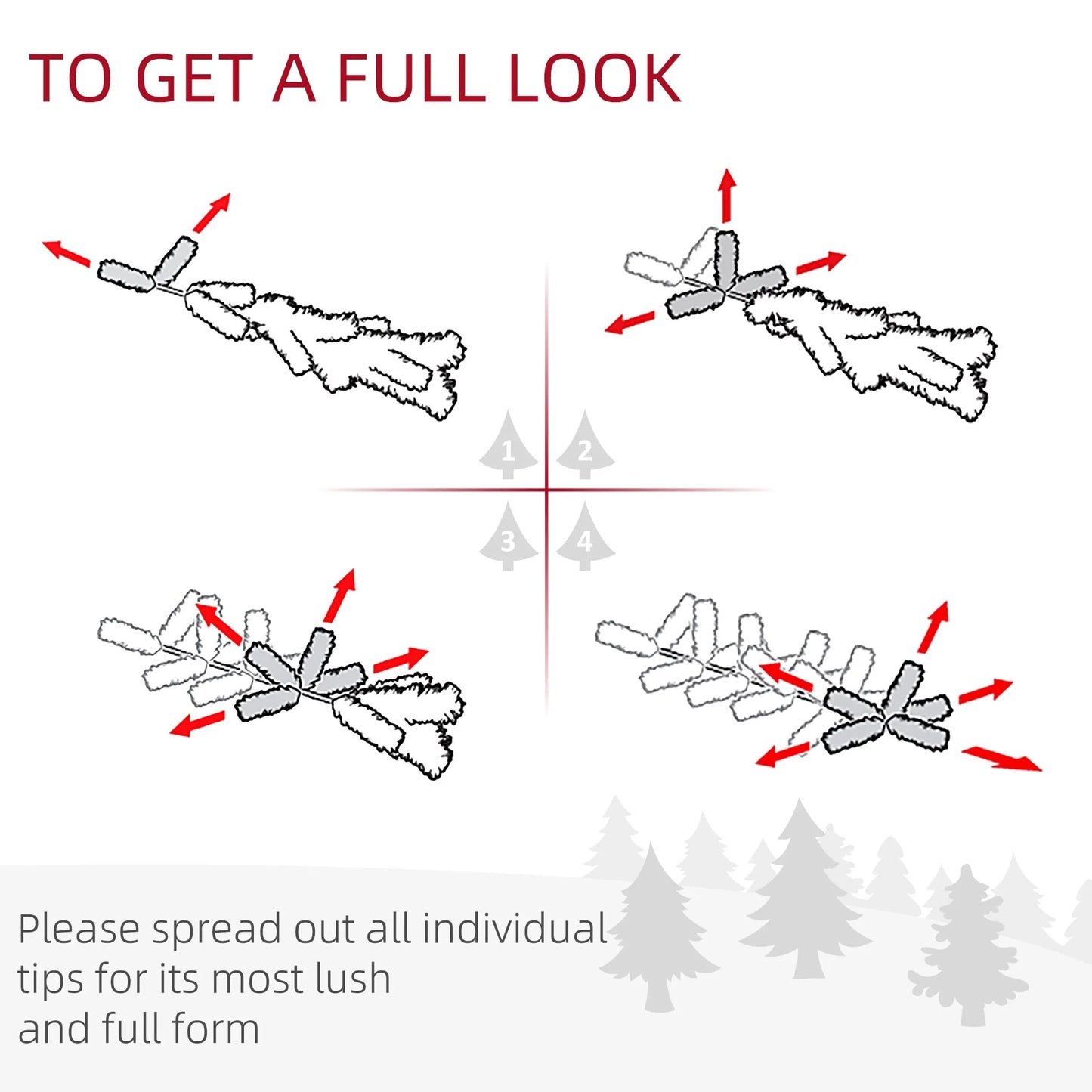 HOMCOM Prelit Holiday Christmas 4-Piece Set, Garland Wreath and Set of 2 Entrance Trees with Warm White LED Lights