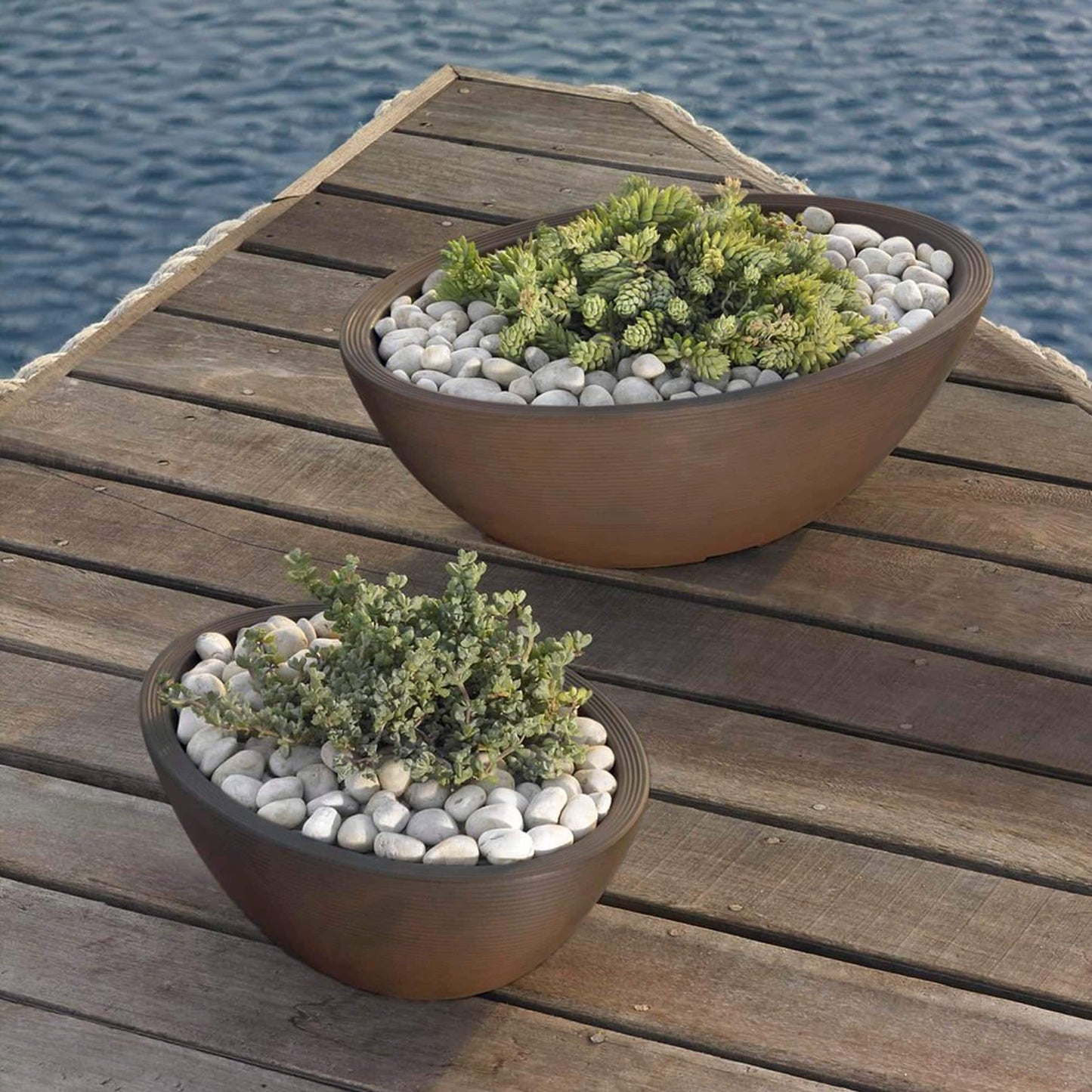 Delano Indoor Outdoor Oval-shaped Planter Bowl
