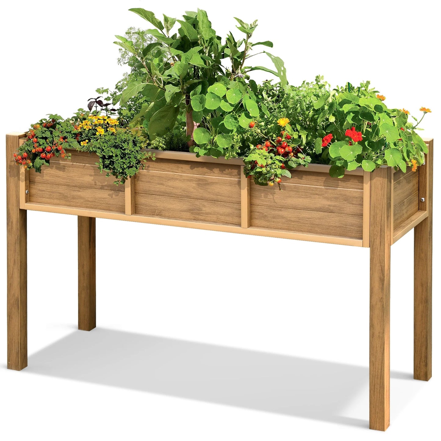 Moasis Poly Wood Raised Garden Bed Planter Box Stand for Backyard Patio Balcony