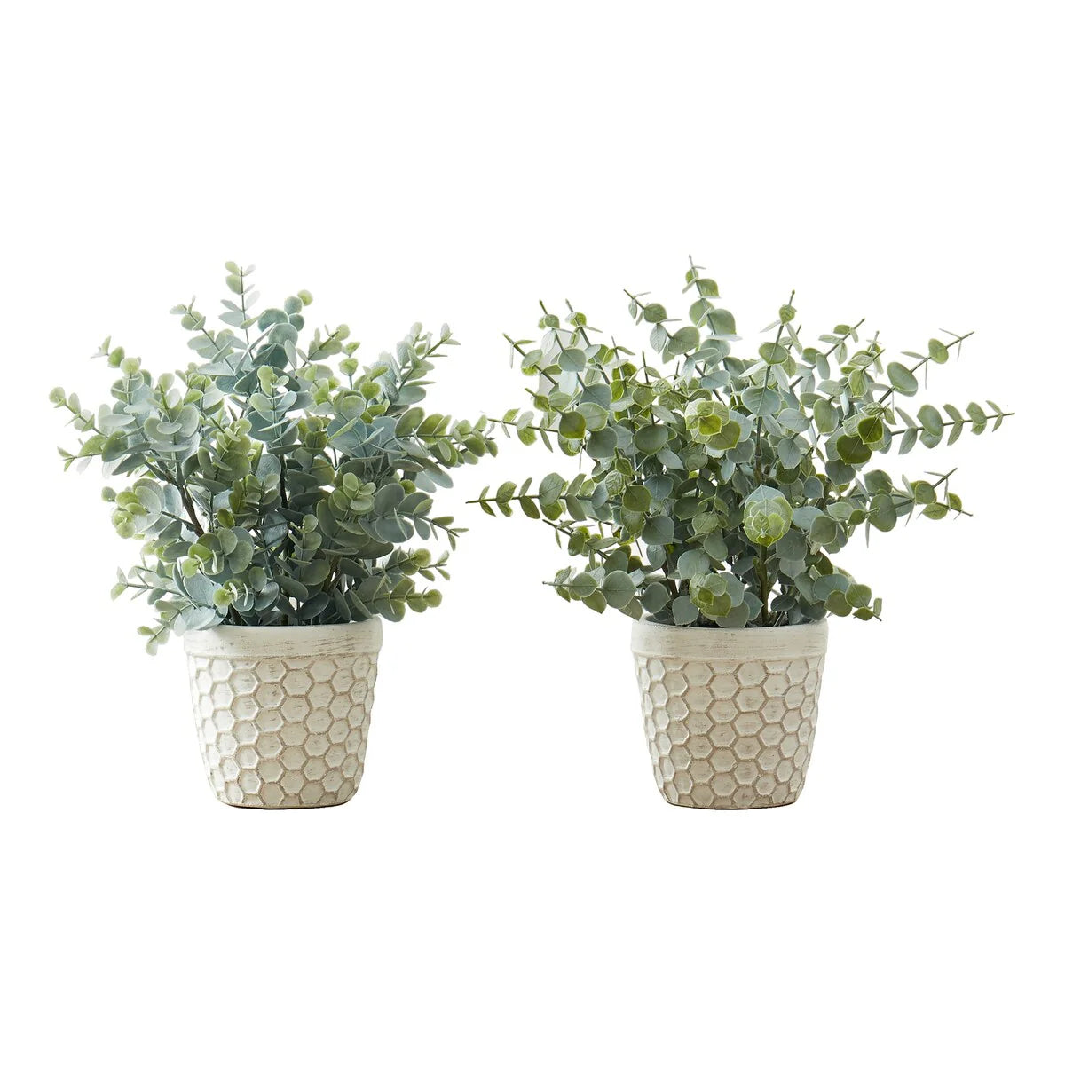 Artificial Plant, 13" Tall, Eucalyptus Grass, Indoor, Faux, Fake, Table, Greenery, Potted, Set Of 2, Decorative, Green Leaves