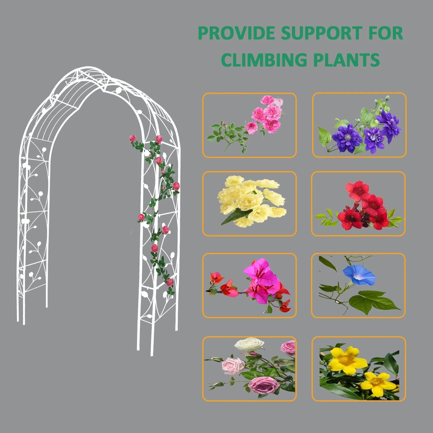 Metal Garden Arbor Arch for Backyard
