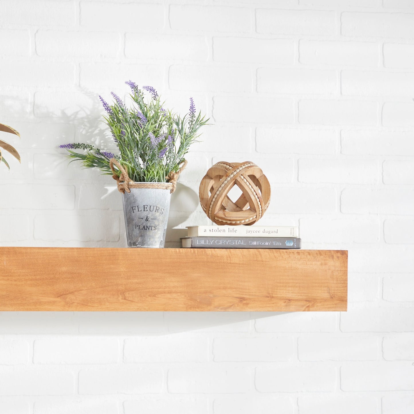 Faux Foliage English Lavender Artificial Plant with Realistic Leaves and Gray Metal Pot - Green - Roche River Decor