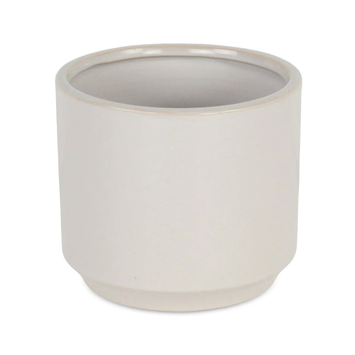 Elegora Straight Side Solid Color Ceramic Pot - Off White