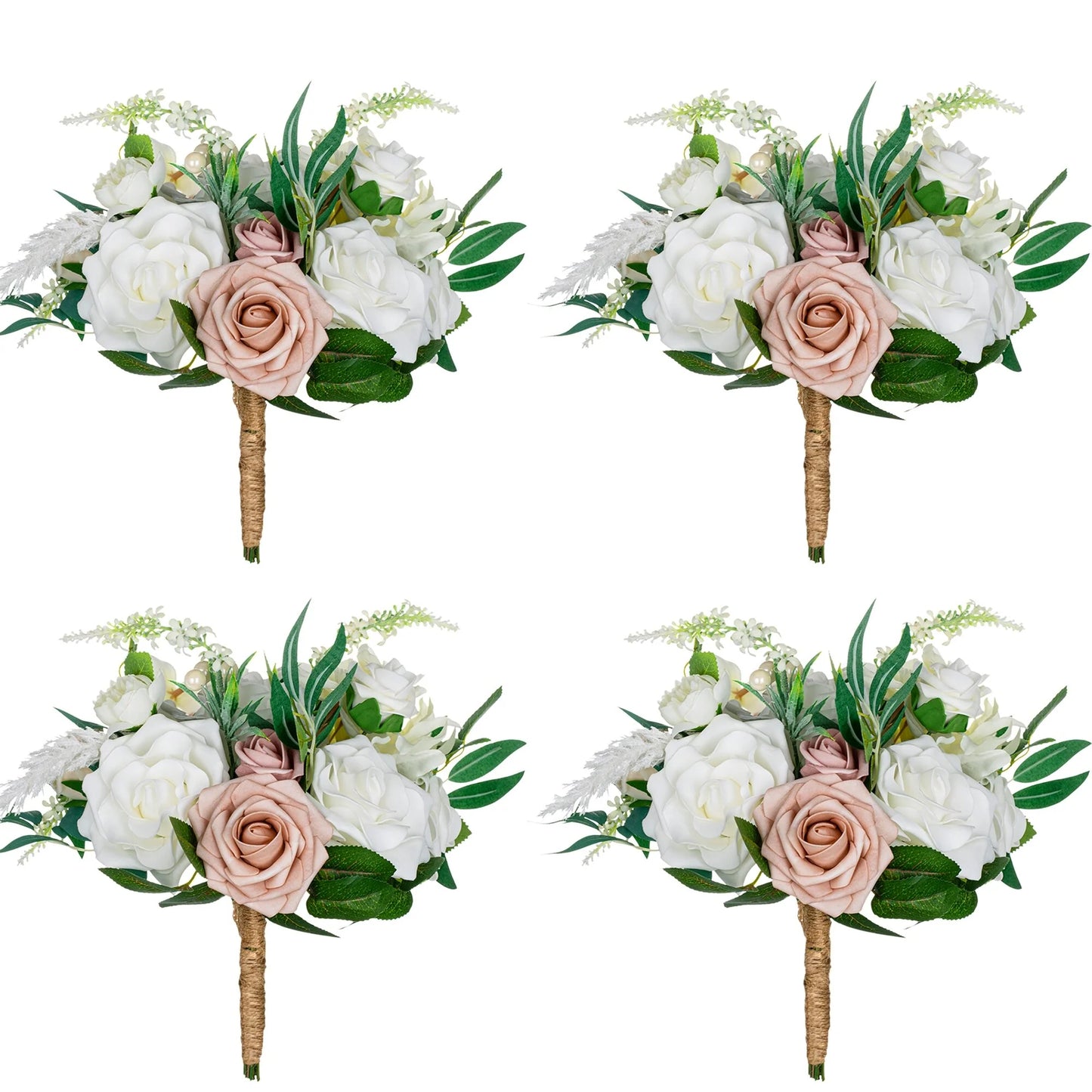 11 Inch Wedding Bouquet, Boho Bridesmaid Bouquet, Real Touch Bridal Bouquet, Floral Arrangement for Wedding