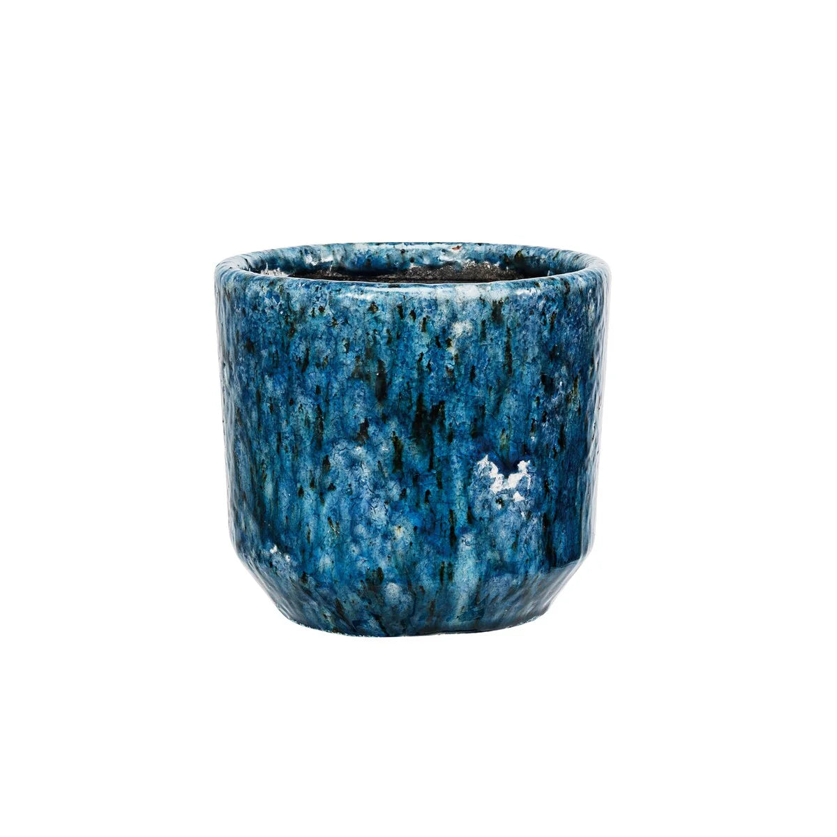 Decorative Terra-cotta Planter with Crackle Glaze