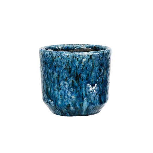 Decorative Terra-cotta Planter with Crackle Glaze