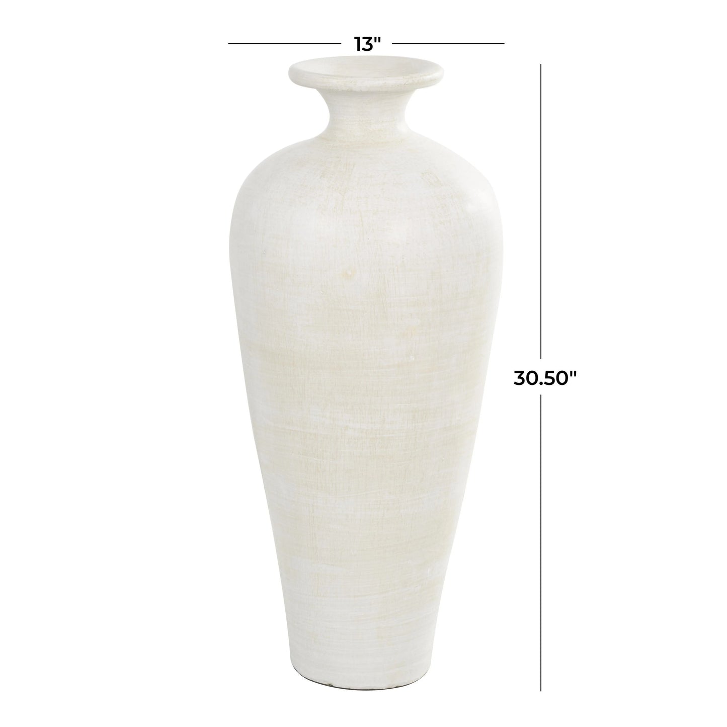 Ceramic Tall Amphora Floor Decorative Vase - White - Roche River Decor