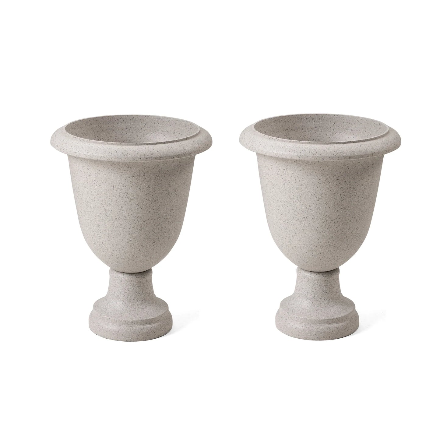 Glitzhome Modern Oversized Eco-Friendly PE Faux Terrazzo Urn Planter Porch Flowerpot (Set of 2/Set of 3)