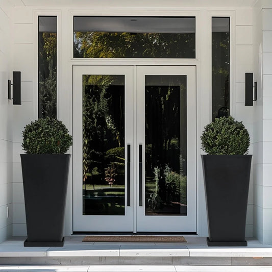30 inch Tall Planters Set of 2, Indoor/Outdoor Rectanglar Large Planters,V Shaped Taper Planters for Front Door