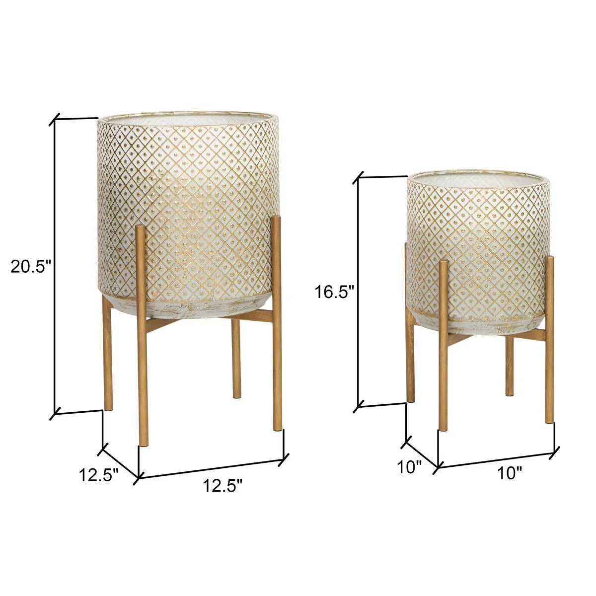 Lacey Bronze Planters (Set of 2)