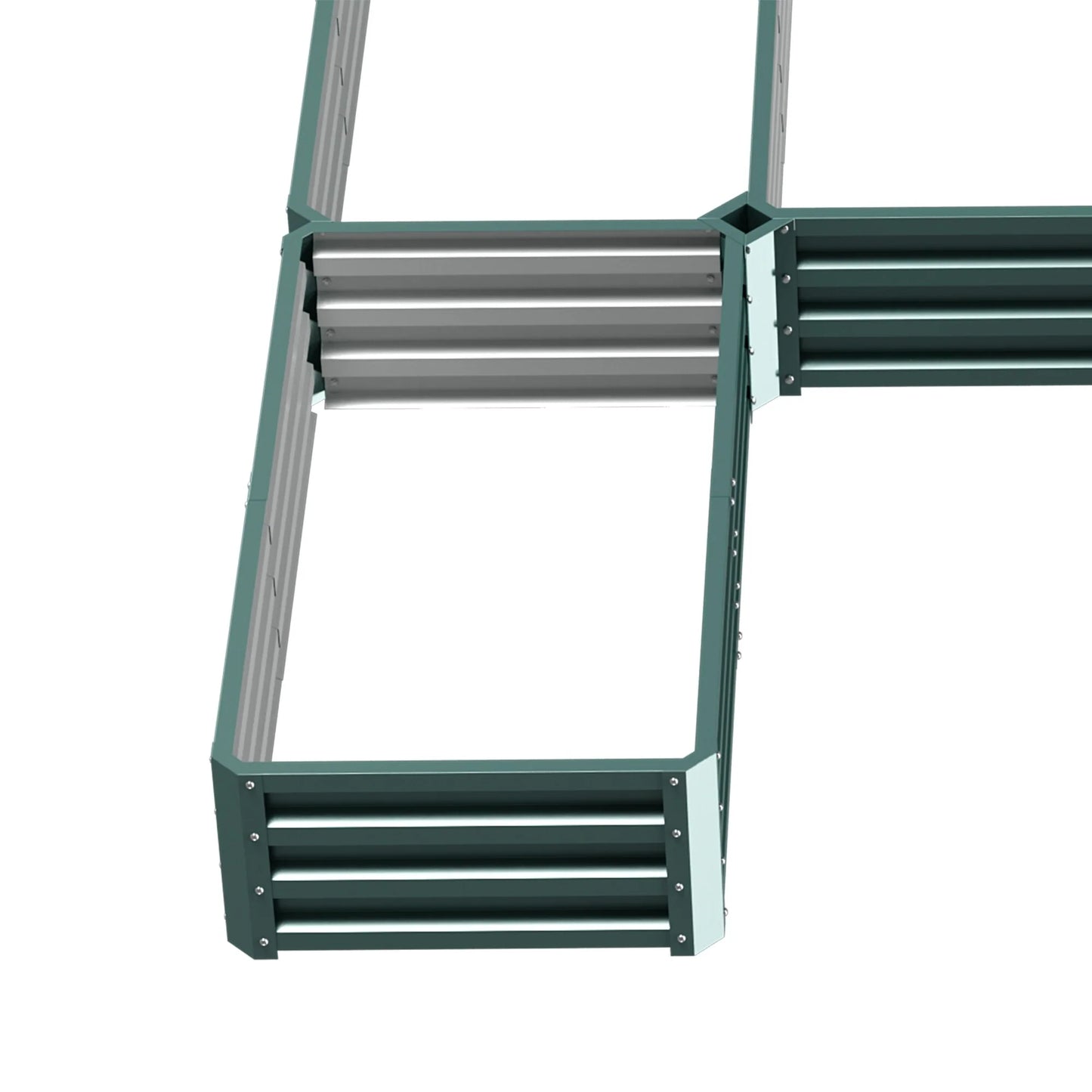 Outsunny 8 x 8' Raised Garden Bed Set, 5 Large Steel Flower Planters for Outdoor Plants, Easy Assembly
