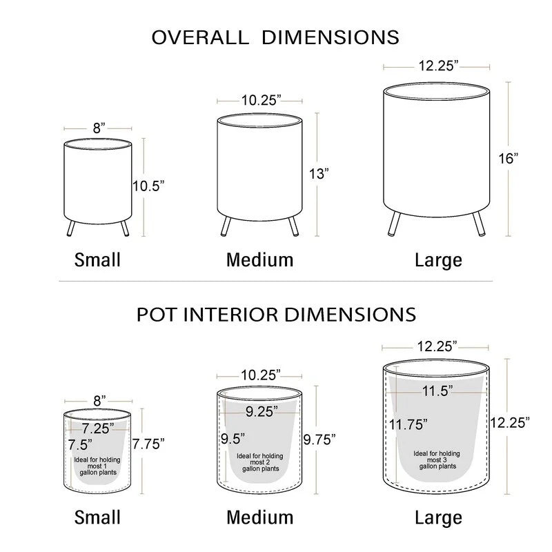 Honeycomb Mid-Century Modern Indoor Metal Pot Planter with 3-Leg Metal Base