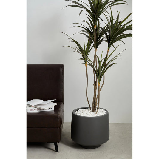 Indoor/Outdoor Large Minimalist Light Cement/ Concrete Lightweight Round Planter Pot - 15, 11 in