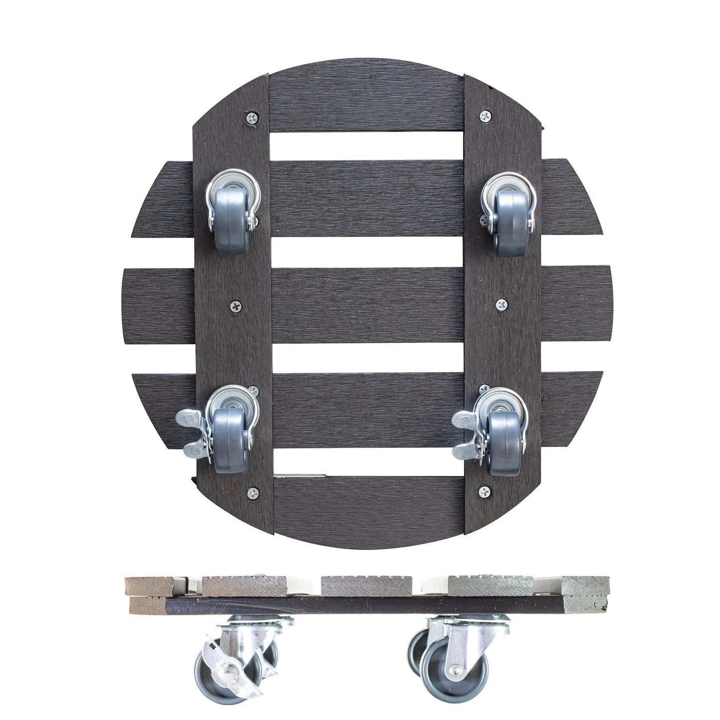 WAGNER design yourself 11.4" Round WPC Plant Caddy, Indoor/Outdoor, with Brakes