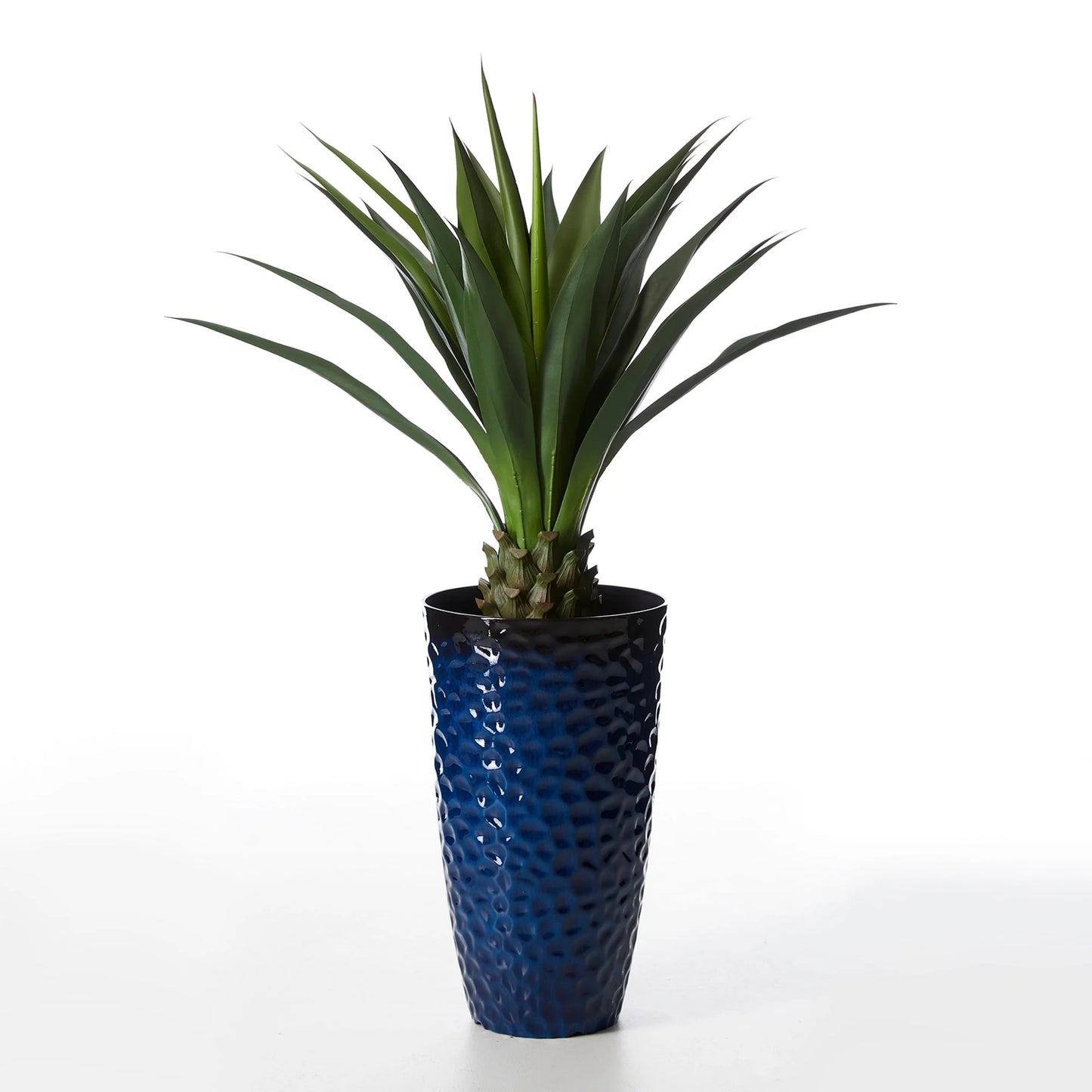 Glitzhome 23.75"H Set of 2 Oversized Eco-Friendly PP and Stone Honeycomb Textured Blue/Green/Red Tall Plastic Planter
