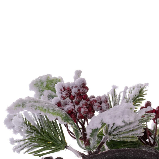 Vickerman 12" Artificial Frosted Berry, Pinecone, and Pine Wreath