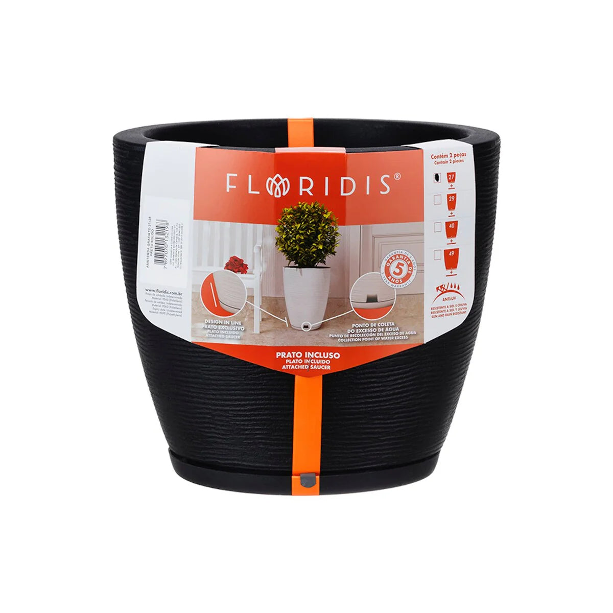 Floridis Amsterdan Extra Small Planter Bowl - 11.02 inches high x 12.6 inch diameter