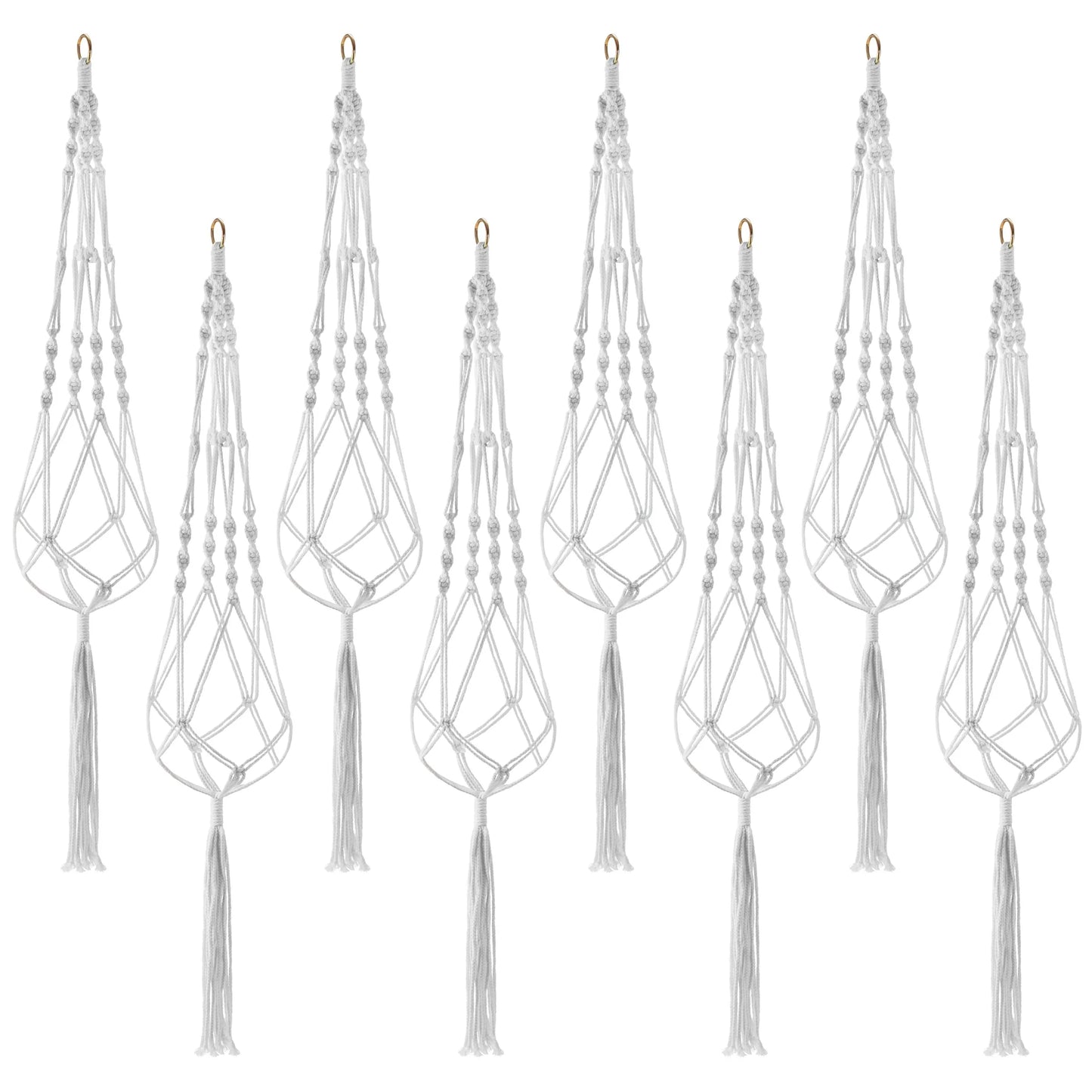 Macrame Plant Hanger (4, 6, 8 Pack) Indoor Outdoor Hanging Plant Pots Cotton Rope, Elegant for Home, Patio, Garden
