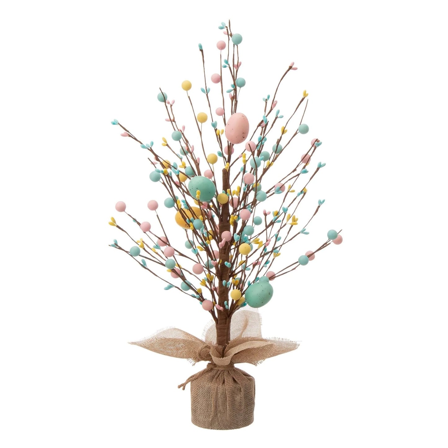 Glitzhome 18"H Easter Eggs Blossom Table Tree Spring Artificial Plants Centerpieces