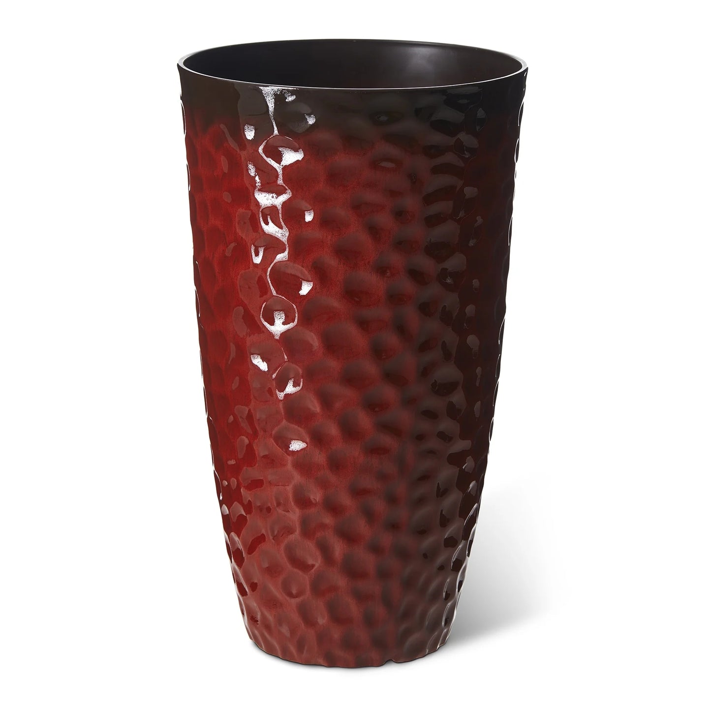 Glitzhome 23.75"H Set of 2 Oversized Eco-Friendly PP and Stone Honeycomb Textured Blue/Green/Red Tall Plastic Planter
