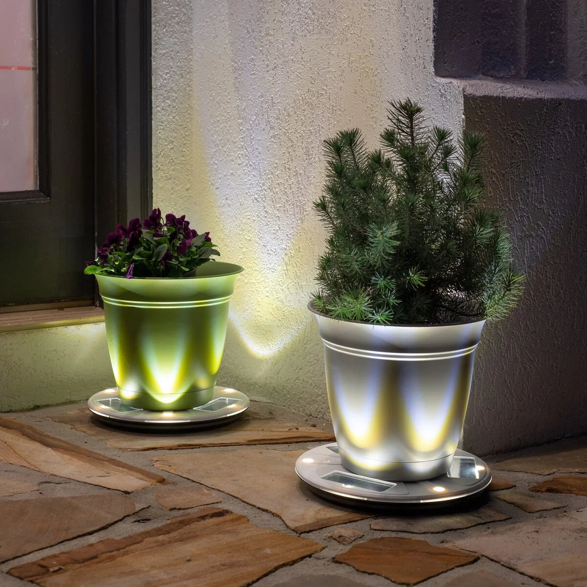 Gama Sonic Flower Decorative Planter Solar Uplight for Pot Base Stand
