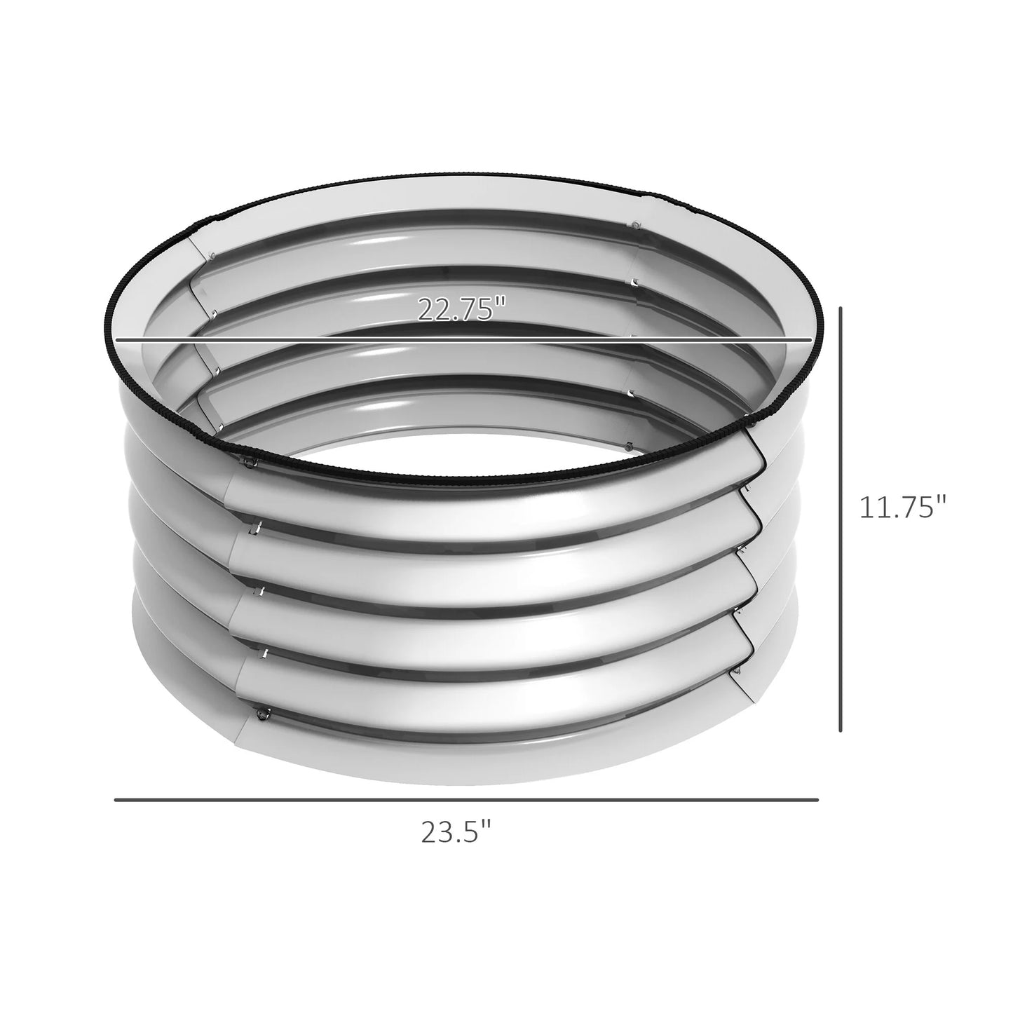 Outsunny Galvanized Raised Garden Bed Set of 2, Planters for Outdoor Plants with Safety Edging, Easy-to-assemble Stock