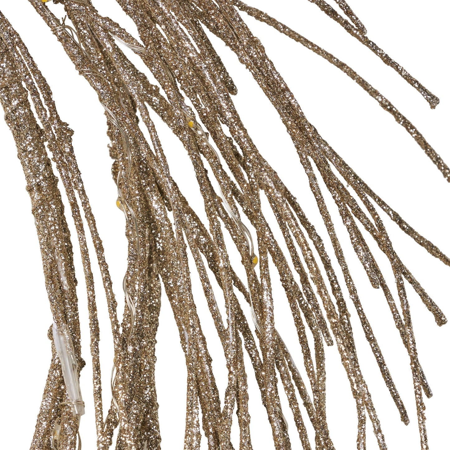 Triple 24" Pre-lit Warm White LED Wreath by Christopher Knight Home - Champagne Glitter - 24.00" L x 24.00" W x 4.00" H