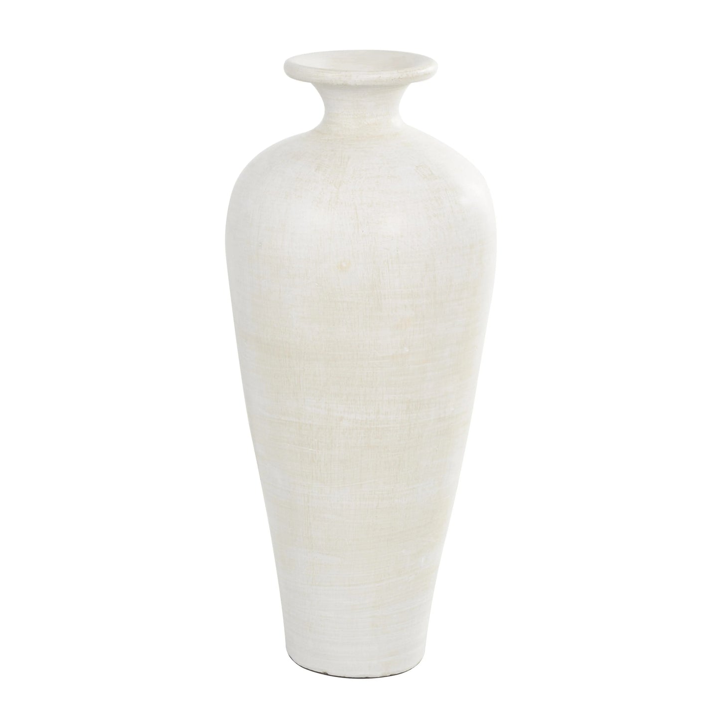 Ceramic Tall Amphora Floor Decorative Vase - White - Roche River Decor