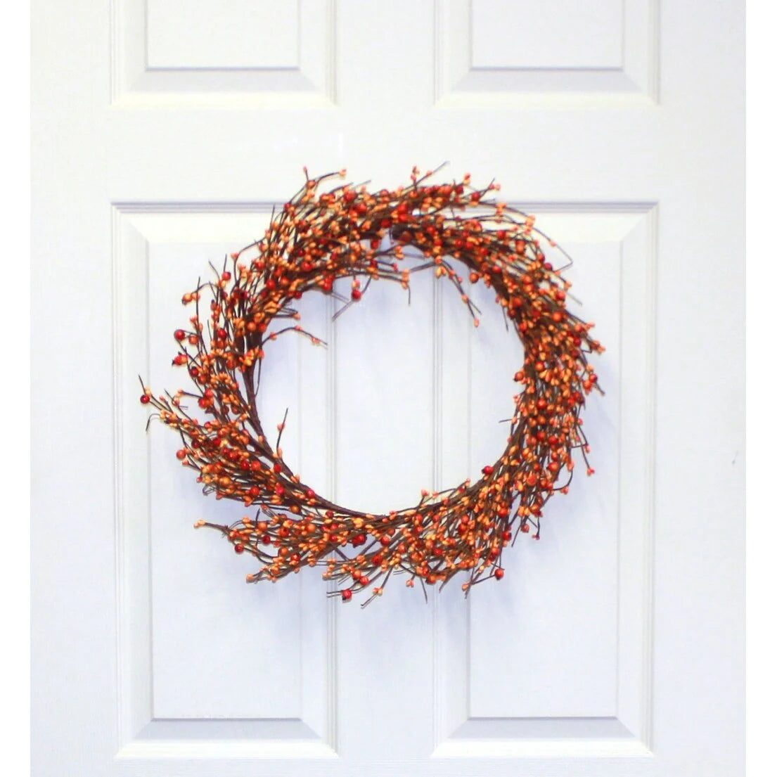 16" Mixed Berry Wreath, Orange