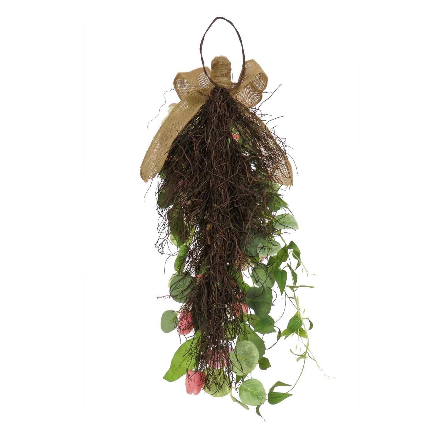 National Tree Company 26 in. Hydrangeas, Tulips and Eucalyptus Swag