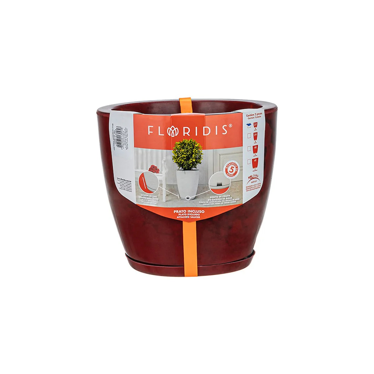 Floridis Amsterdan Extra Small Planter Bowl - 11.02 inches high x 12.6 inch diameter