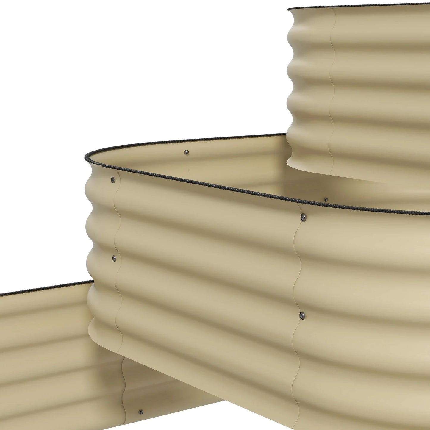 Outsunny 3-Tier Galvanized Steel Raised Garden Bed Kit, 62.25" x 43" x 32.25", 3 Combining Planter Boxes