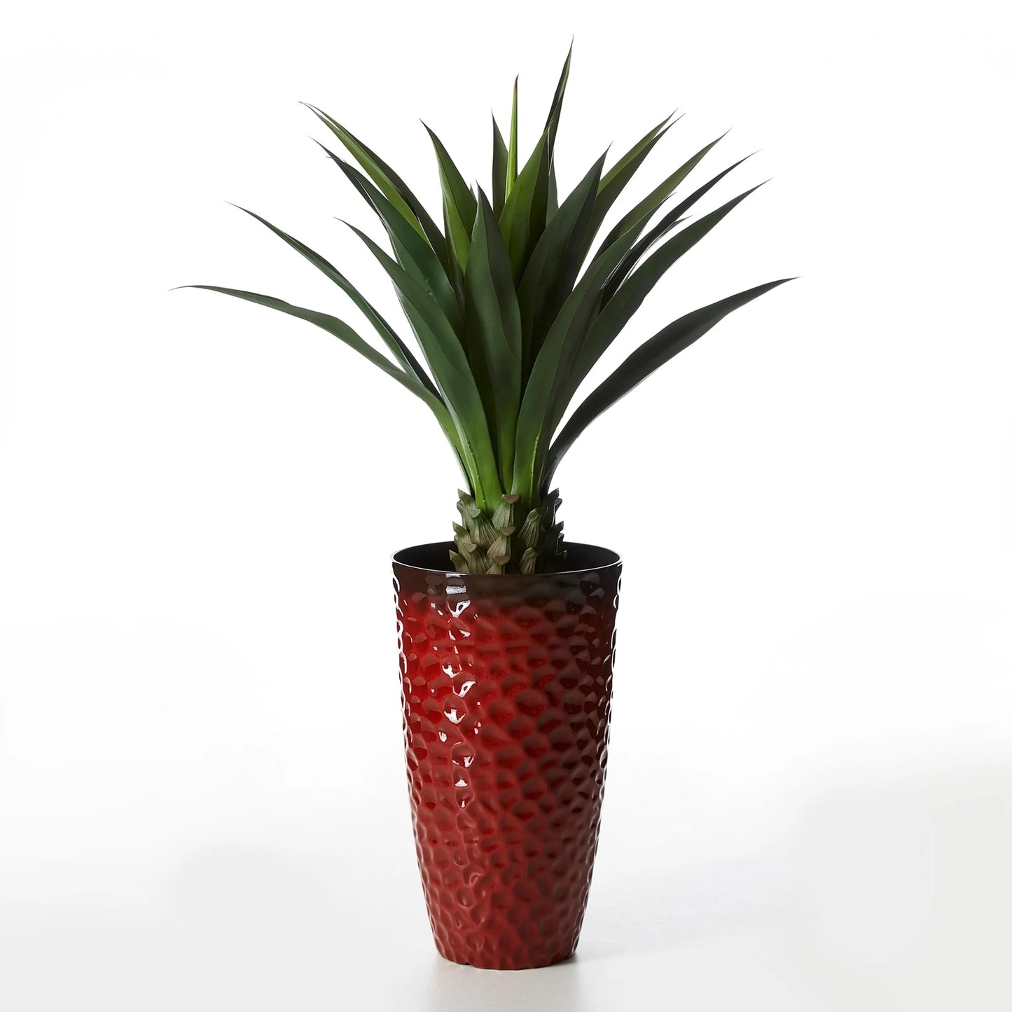 Glitzhome 23.75"H Set of 2 Oversized Eco-Friendly PP and Stone Honeycomb Textured Blue/Green/Red Tall Plastic Planter