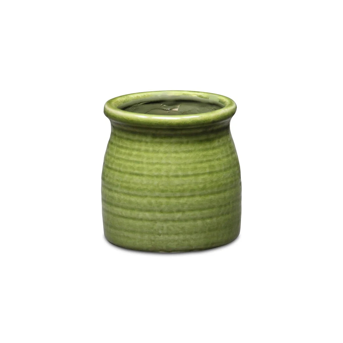 Kifon Curved Ceramic Ceramic Pot - Olive Green